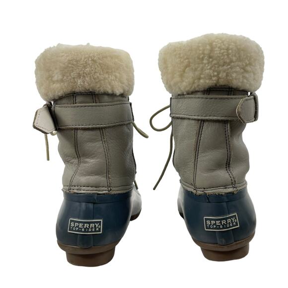 Sperry x J. Crew Shearwater Winter Duck Boots Gray Blue Size 9M - Picture 6 of 8